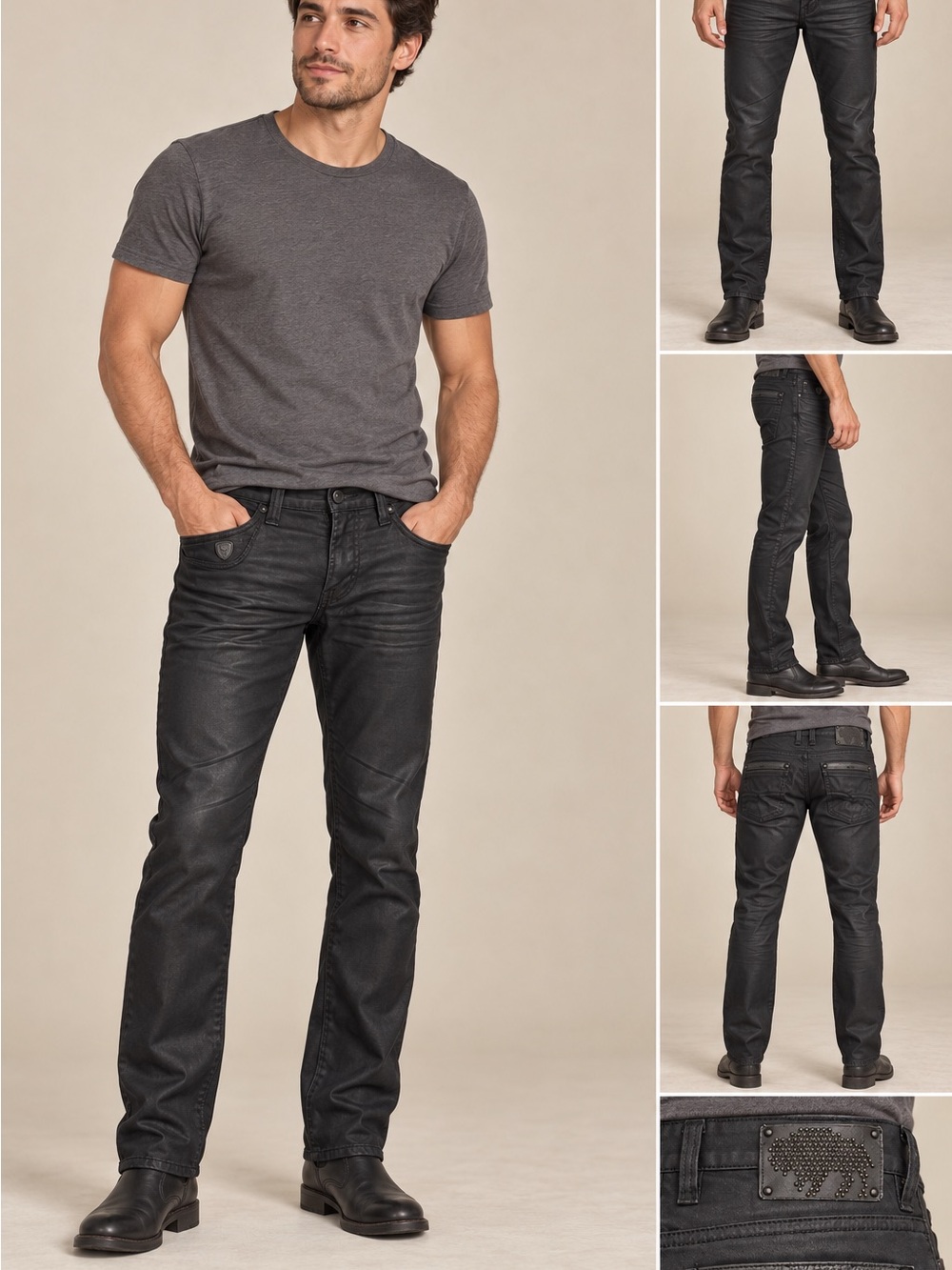 Buffalo David Bitton Men’s Black Coated Jeans – Size 30/32